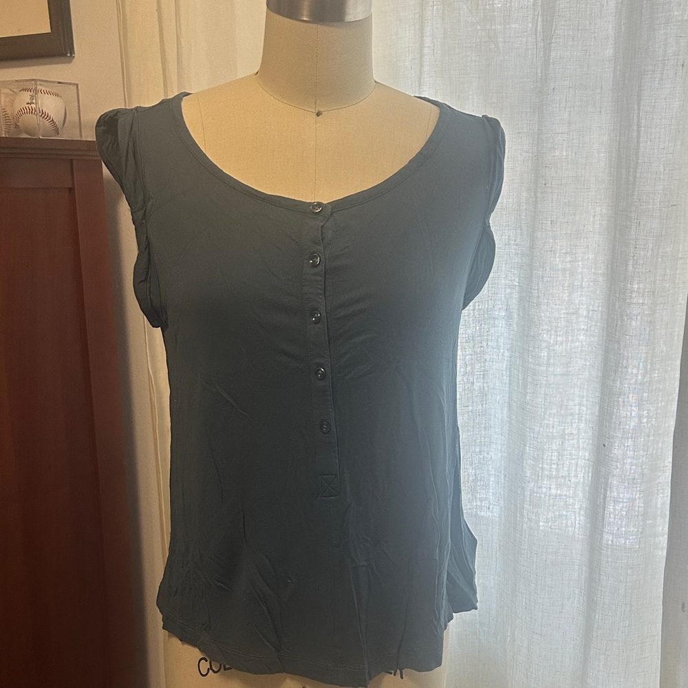 GAP Women's Teal Button-Down Blouse